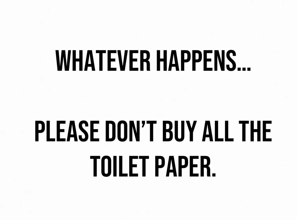 The image is a plain white background with bold, black, capitalized text centered in two lines. The top line reads 'WHATEVER…