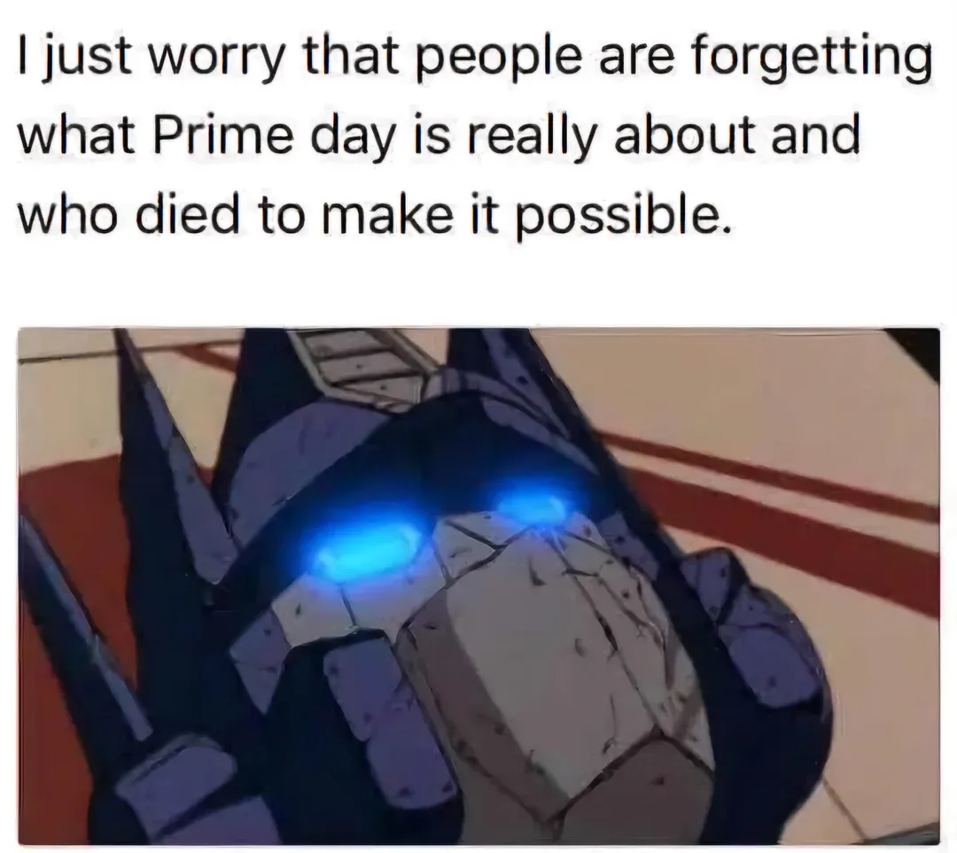 The image shows a close-up of a robot's face with glowing blue eyes, looking down with a somber expression. The overlaid…