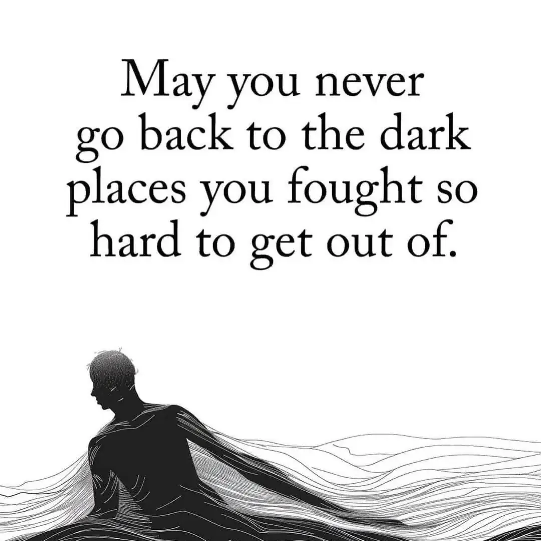A black-and-white illustration shows the silhouette of a person sitting atop stylized waves, looking away from the viewer…