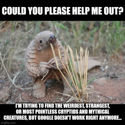 A pangolin is shown holding several thin, dry grass stalks in its front claws, appearing to be struggling or searching. The…