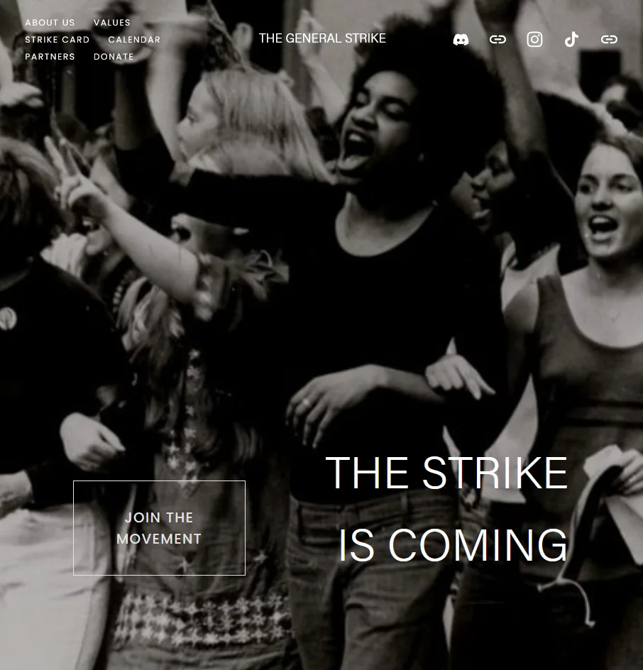 A black-and-white photo of a crowd of people, many with arms raised and mouths open as if shouting or cheering, overlaid…