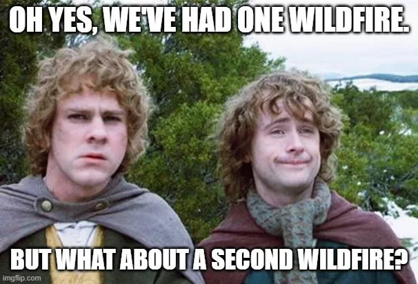 The image shows two men with curly hair, one looking serious and the other smirking, overlaid with text reading 'OH YES…