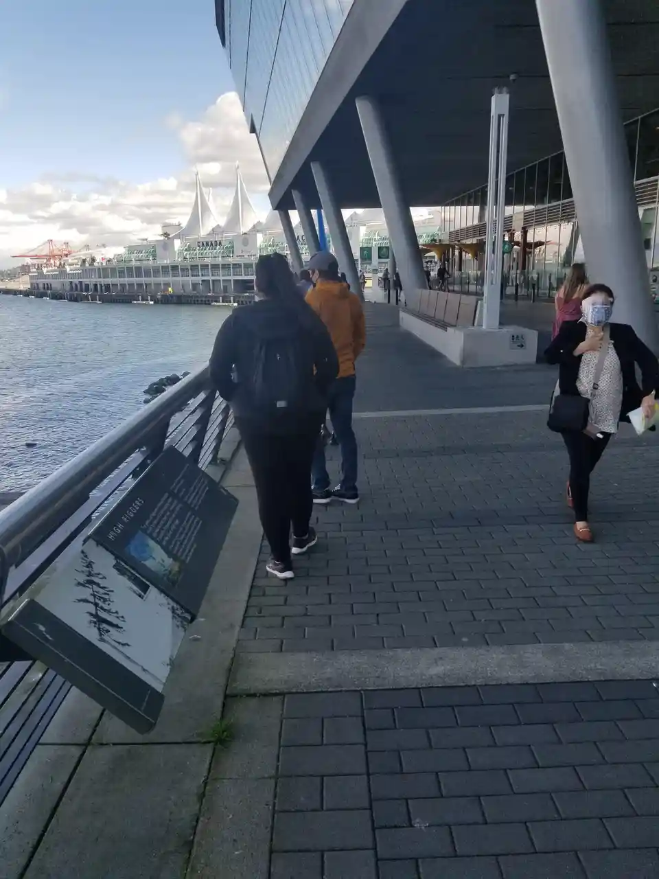 The Long Line for COVID Shots at Vancouver's Canada Place