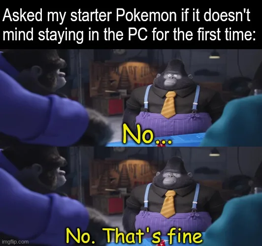 The image is a two-panel meme featuring a gorilla character from the movie 'Madagascar' wearing a black shirt, purple…