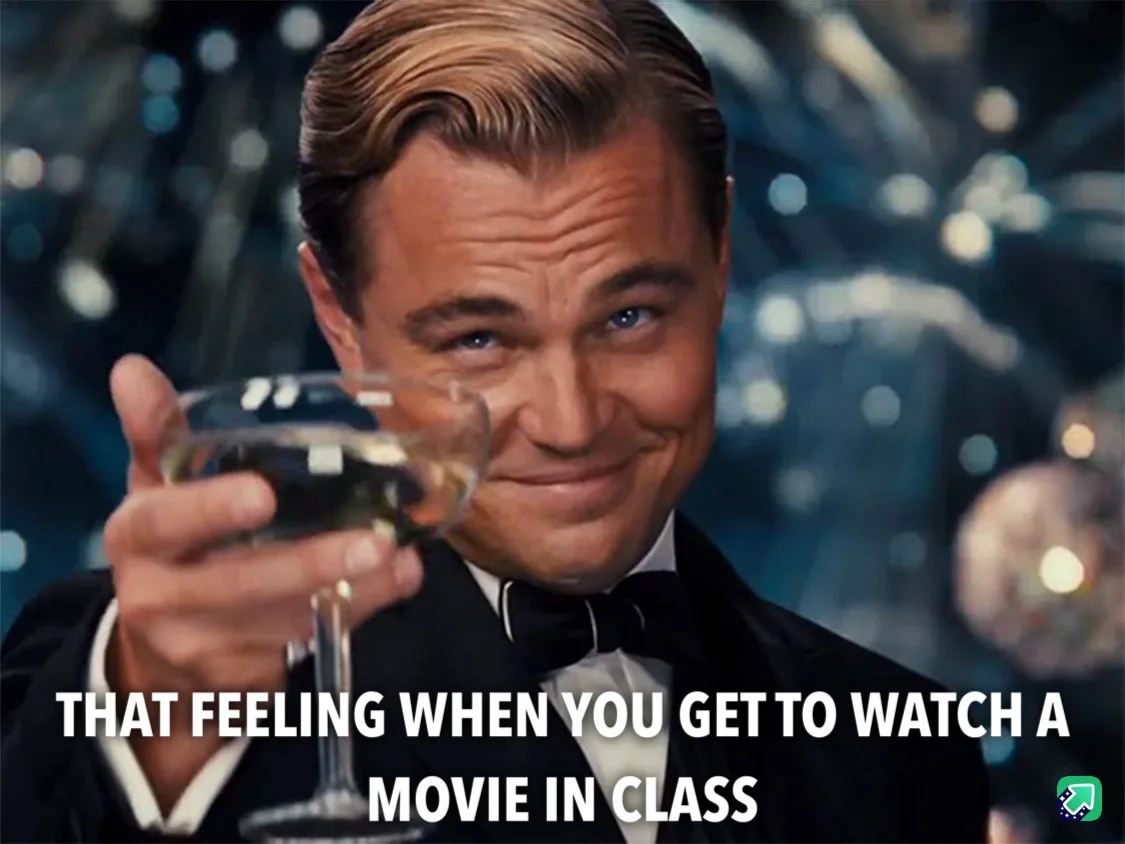 A man in a tuxedo holds a glass of champagne, smiling smugly at the camera. White text overlaid at the bottom reads 'THAT…