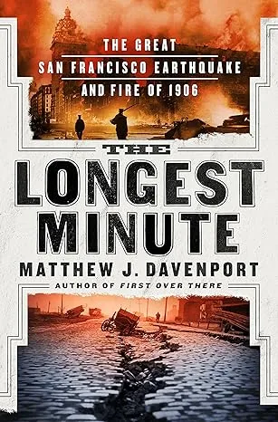 The image is the cover of the book 'The Longest Minute' by Matthew J. Davenport. It features a dramatic, fiery depiction of…