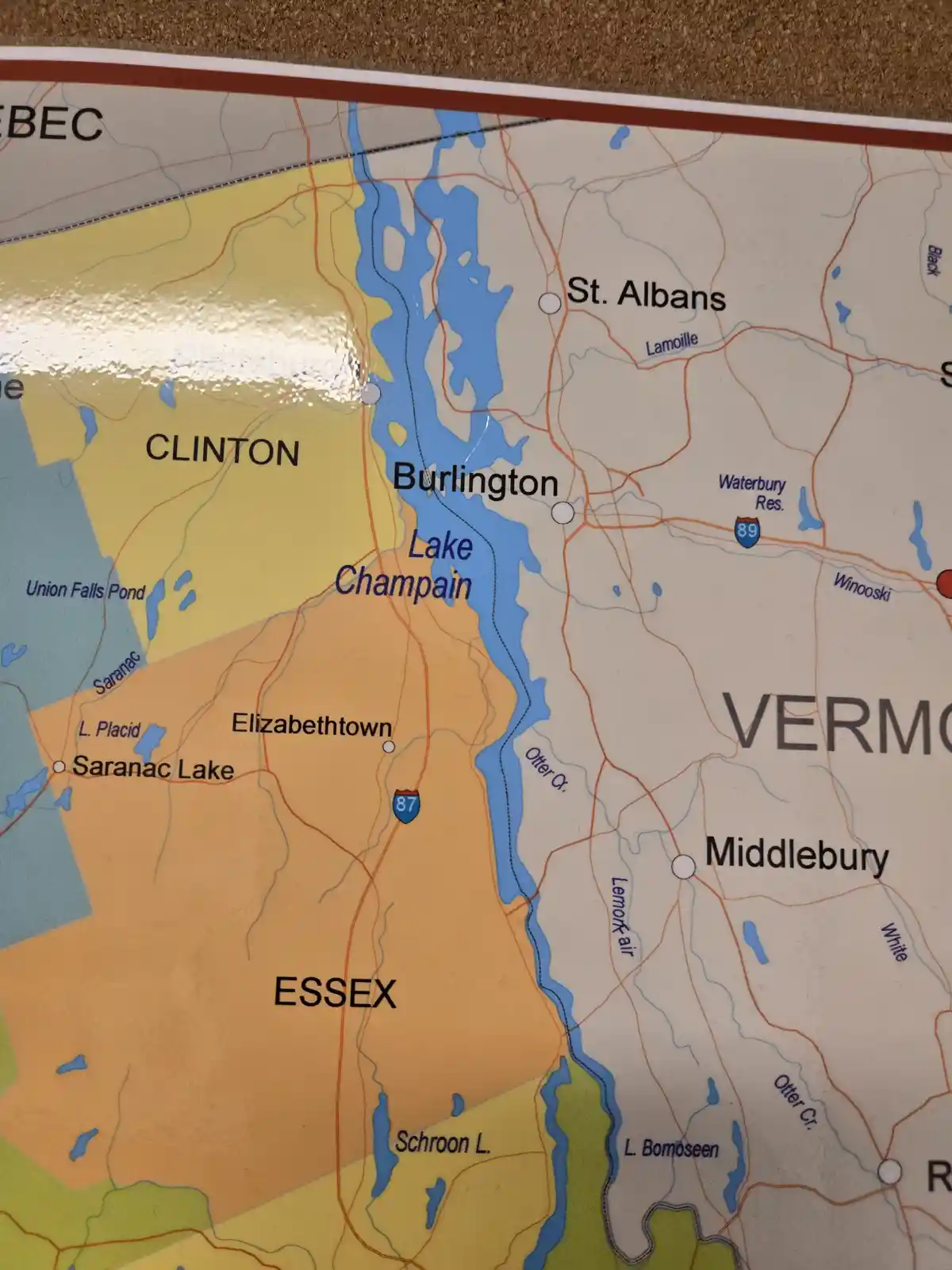 Can you believe this? The map at work has Lake Champlain spelled wrong!