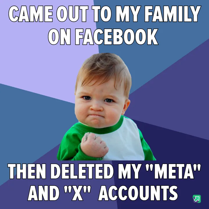 A baby with a scrunched-up face and clenched fist is shown against a blue and purple geometric background. The text at the…