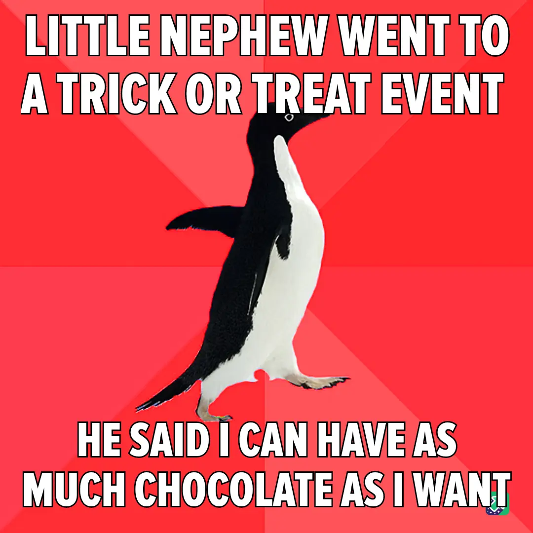 A black-and-white penguin stands upright against a red background with diagonal stripes. The text at the top reads 'LITTLE…