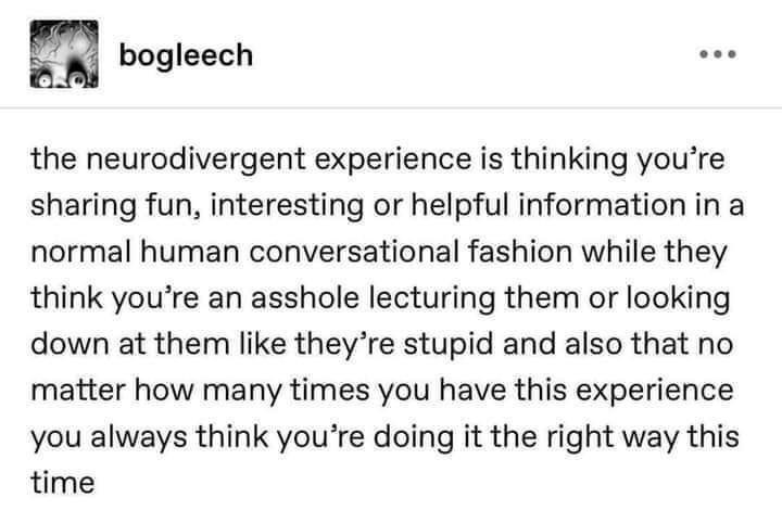 A screenshot of a social media post by 'bogleech' with black text on a white background. The text describes the…