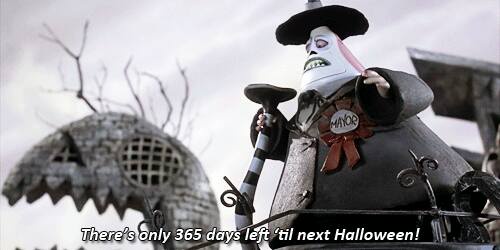 A still from the movie 'The Nightmare Before Christmas' shows the character Jack Skellington, wearing his signature black…