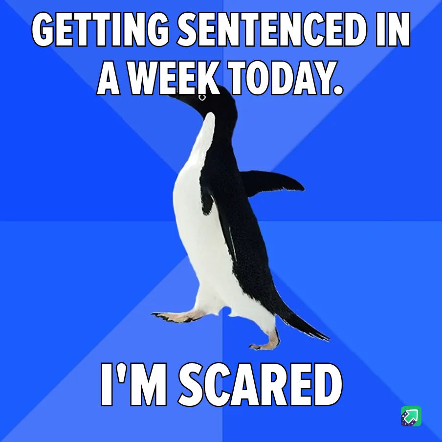 A black-and-white penguin stands against a blue background with diagonal stripes. The text at the top reads 'GETTING…