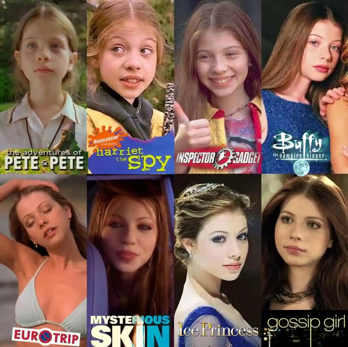 A grid of eight images showing the same actress, Mikki Padilla, in various roles from different TV shows and movies…