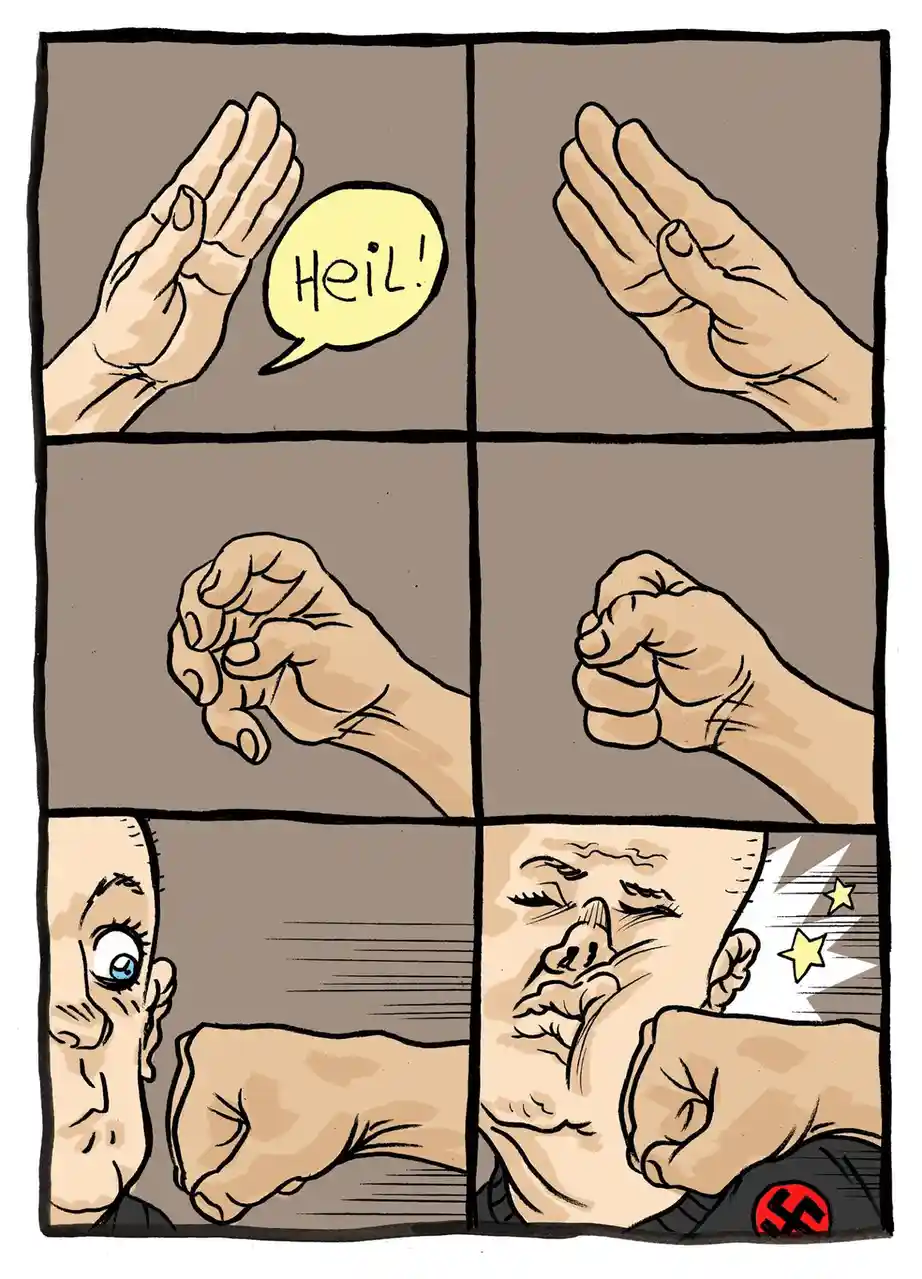 The best way to confront a Nazi.