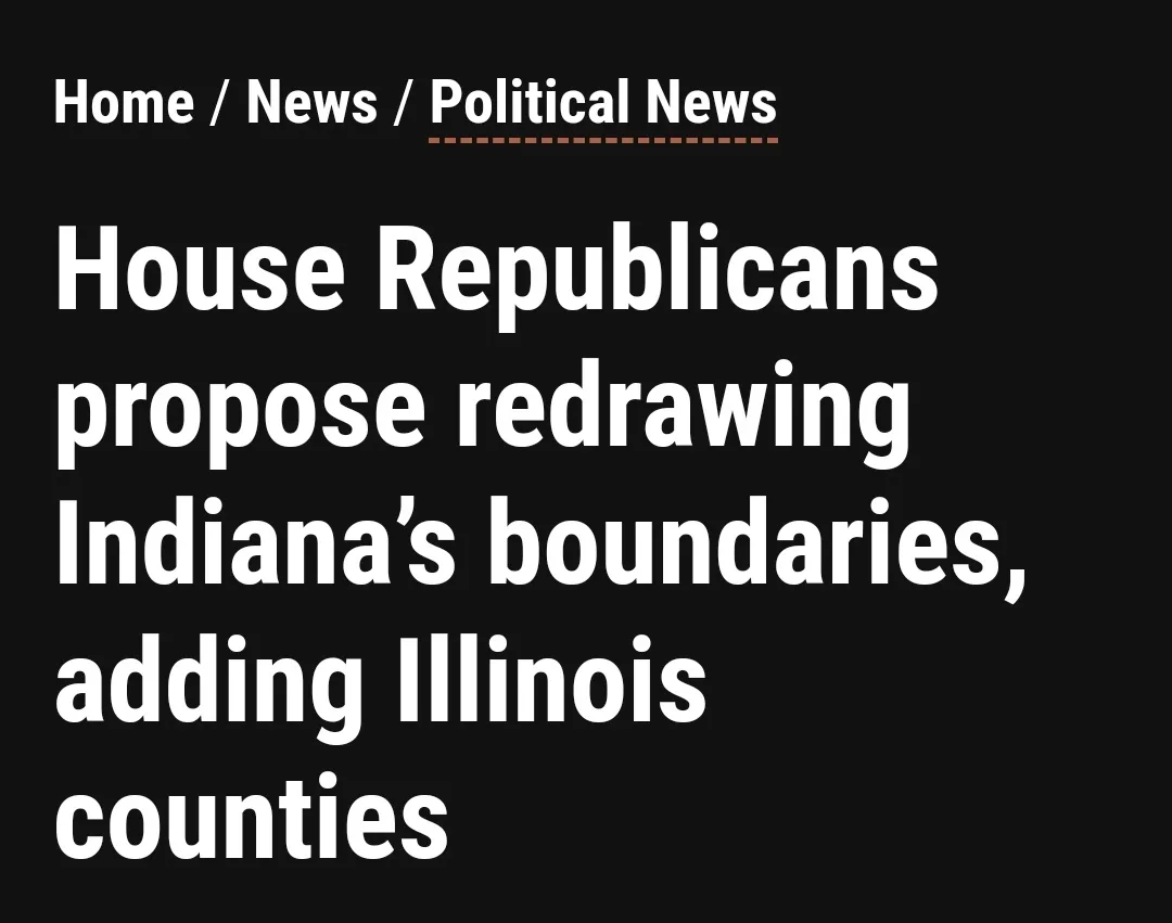 A black-background image mimicking a news website header with white text. At the top, it reads 'Home / News / Political…