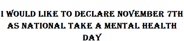 The image displays bold, black, capitalized text on a plain white background. The text reads: 'I WOULD LIKE TO DECLARE…