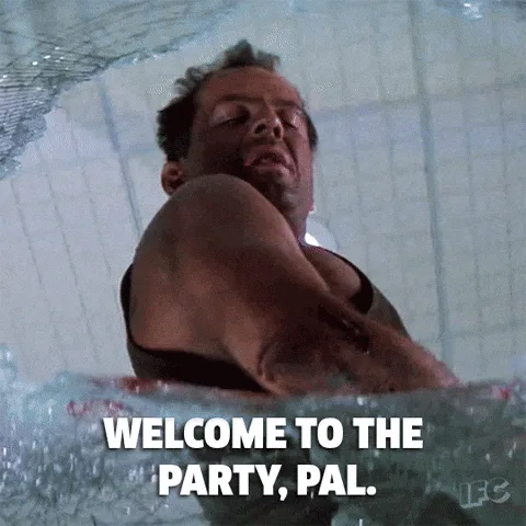 A six-panel grid shows actor John C. McGinley submerged in water, looking increasingly distressed as he repeats the phrase…