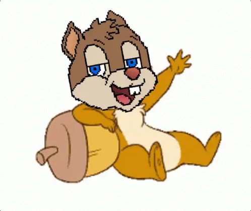 The image displays six identical cartoon illustrations of a brown and cream-colored chipmunk with blue eyes, sitting on its…