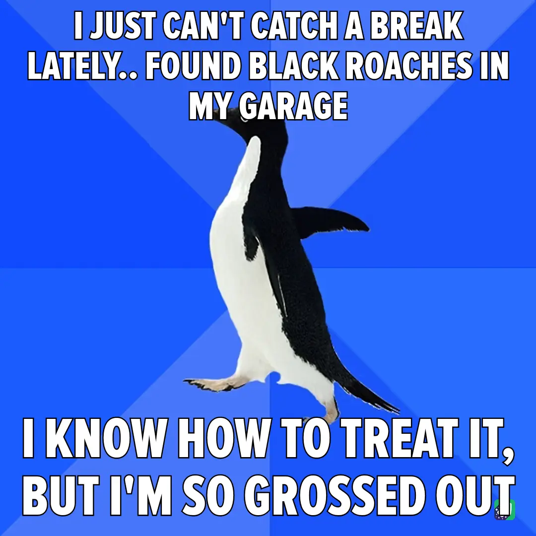 A penguin stands against a blue background with white text overlaid in two sections. The top text reads 'I JUST CAN'T CATCH…