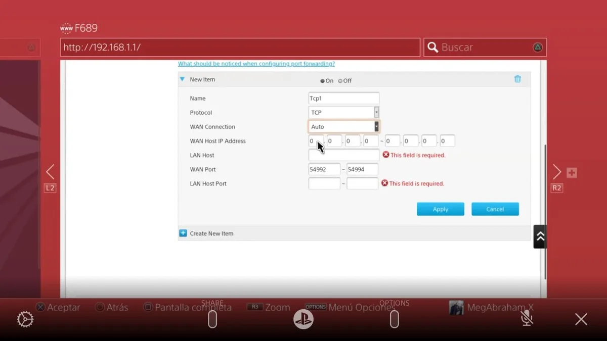 A screenshot of a router's port forwarding configuration page, where the 'WAN Connection' field is set to 'Auto' while the…