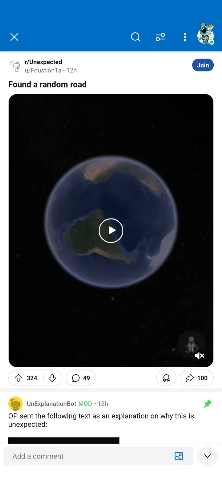 The image shows a view of Earth from space, with a play button overlay suggesting it's a video. The overlaid text reads…