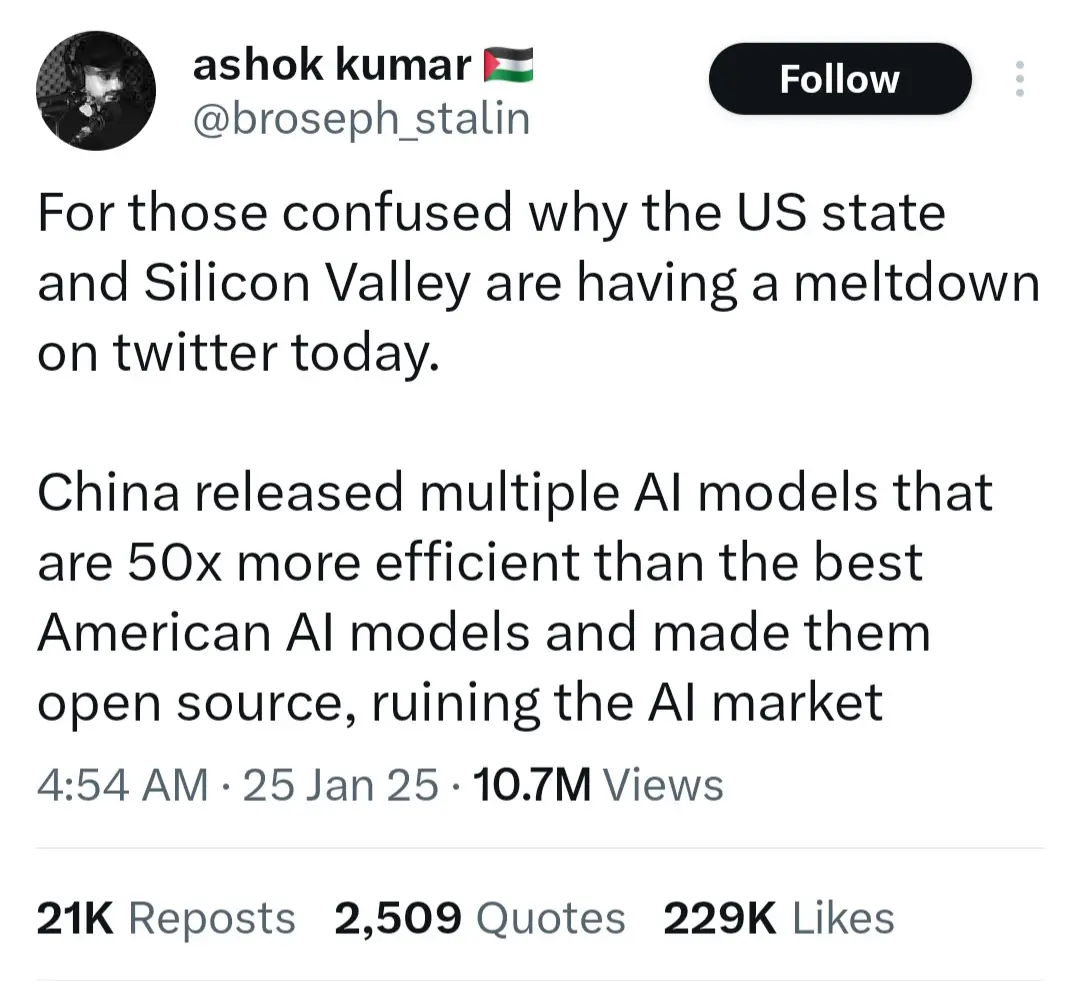 A screenshot of a tweet by user ashok kumar (@broseph_stalin) with a black-and-white profile picture. The tweet text…
