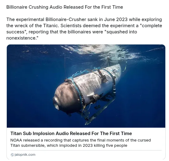 An underwater photo shows a cylindrical submersible, likely the Titan submersible, submerged in deep blue water with…