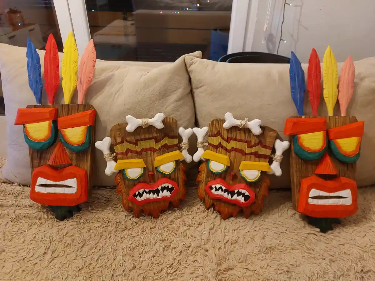 Crafting Tiki Masks Inspired by Crash Bandicoot