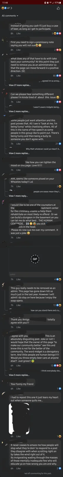 A screenshot of a social media comment thread shows users debating a controversial post, with one comment suggesting the…