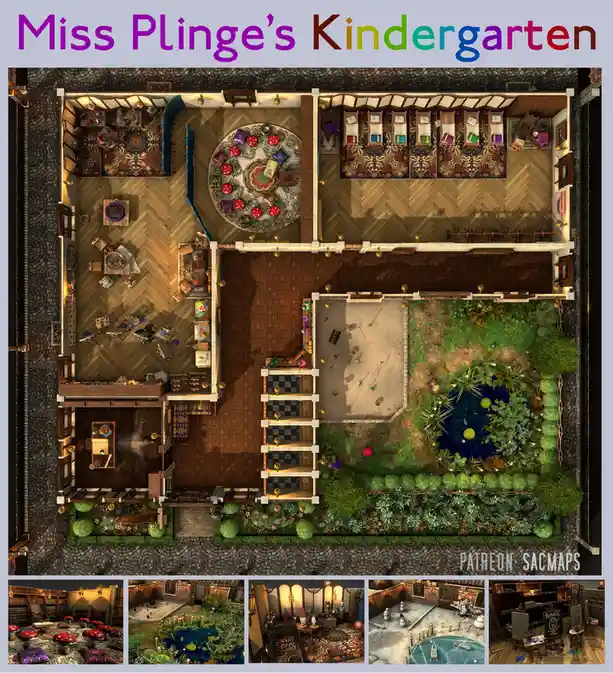 Miss Plinge's Kindergarten: Free DnD/TTRPG Maps and Behind-the-Scenes Video!