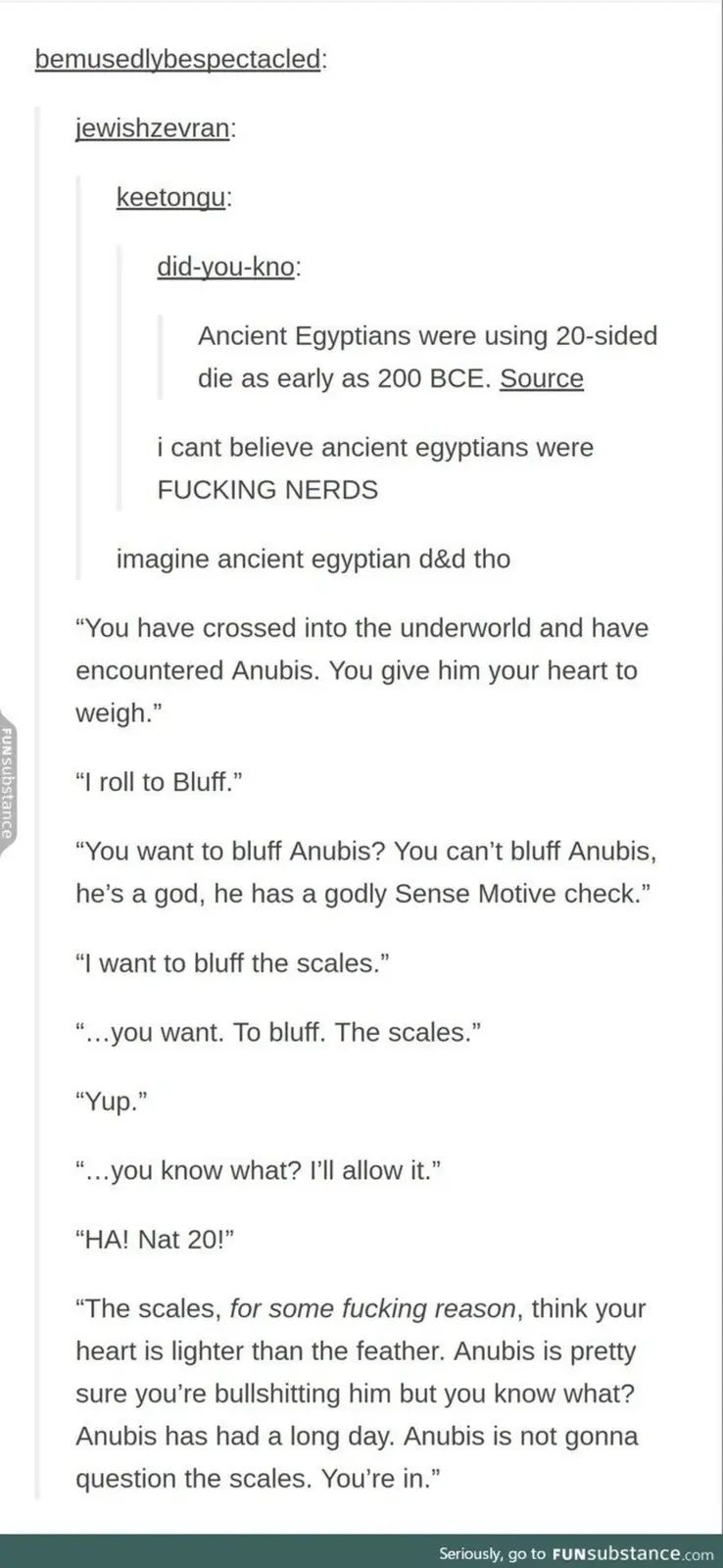 The image displays a text-based meme formatted as a Reddit-style thread, showing a humorous conversation where a user claims…