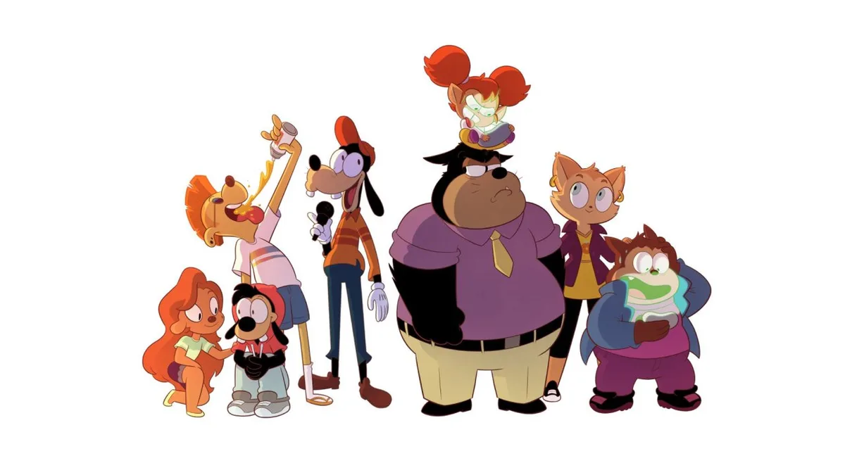 A group of cartoon characters from the show 'The Amazing World of Gumball' are shown standing together against a white…