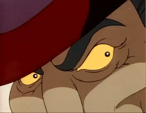 The image is a six-panel comic strip from the animated series 'The Batman'. The top row shows a villain with yellow eyes…