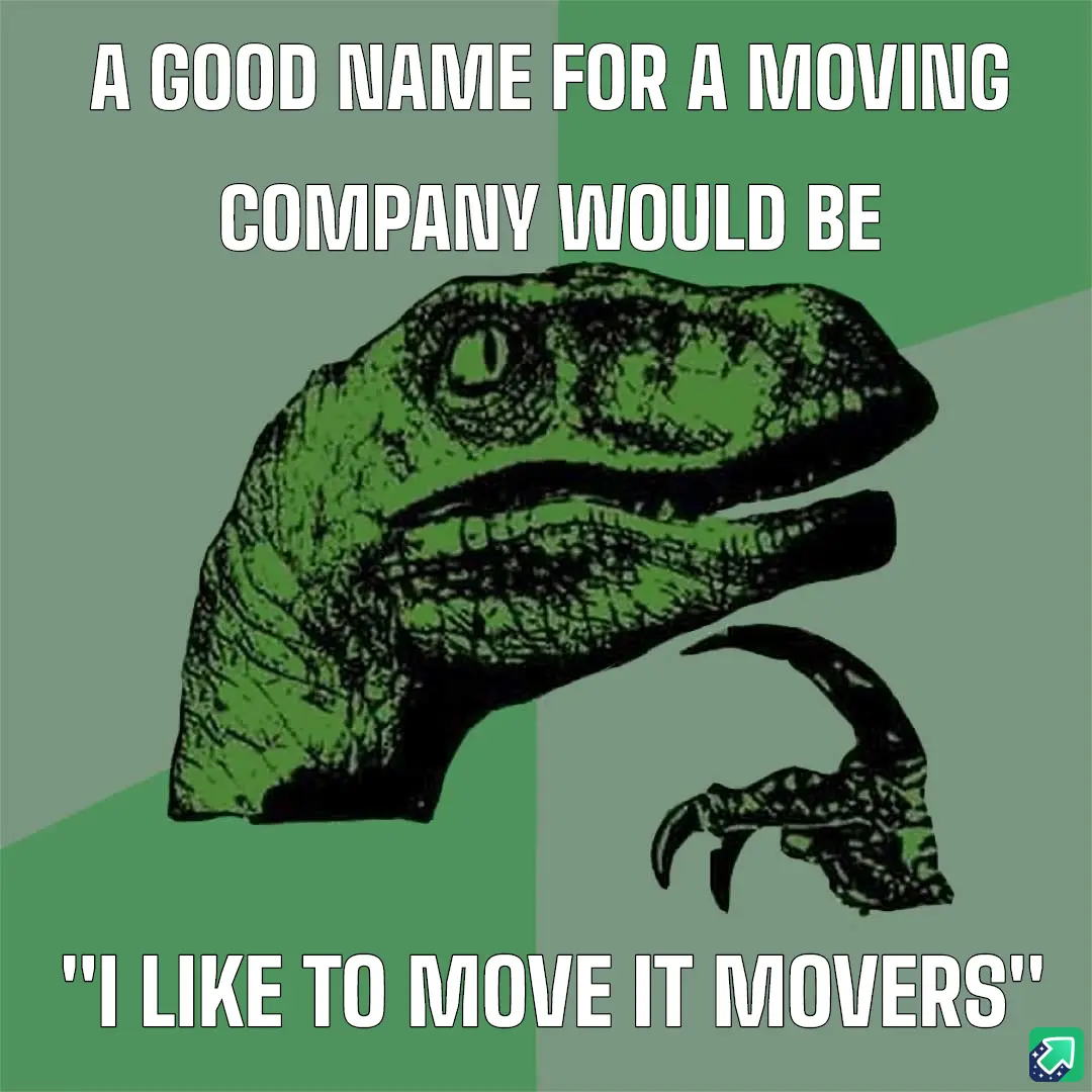 The image features the iconic 'Philosoraptor' meme template, showing a green, stylized illustration of a dinosaur's head…