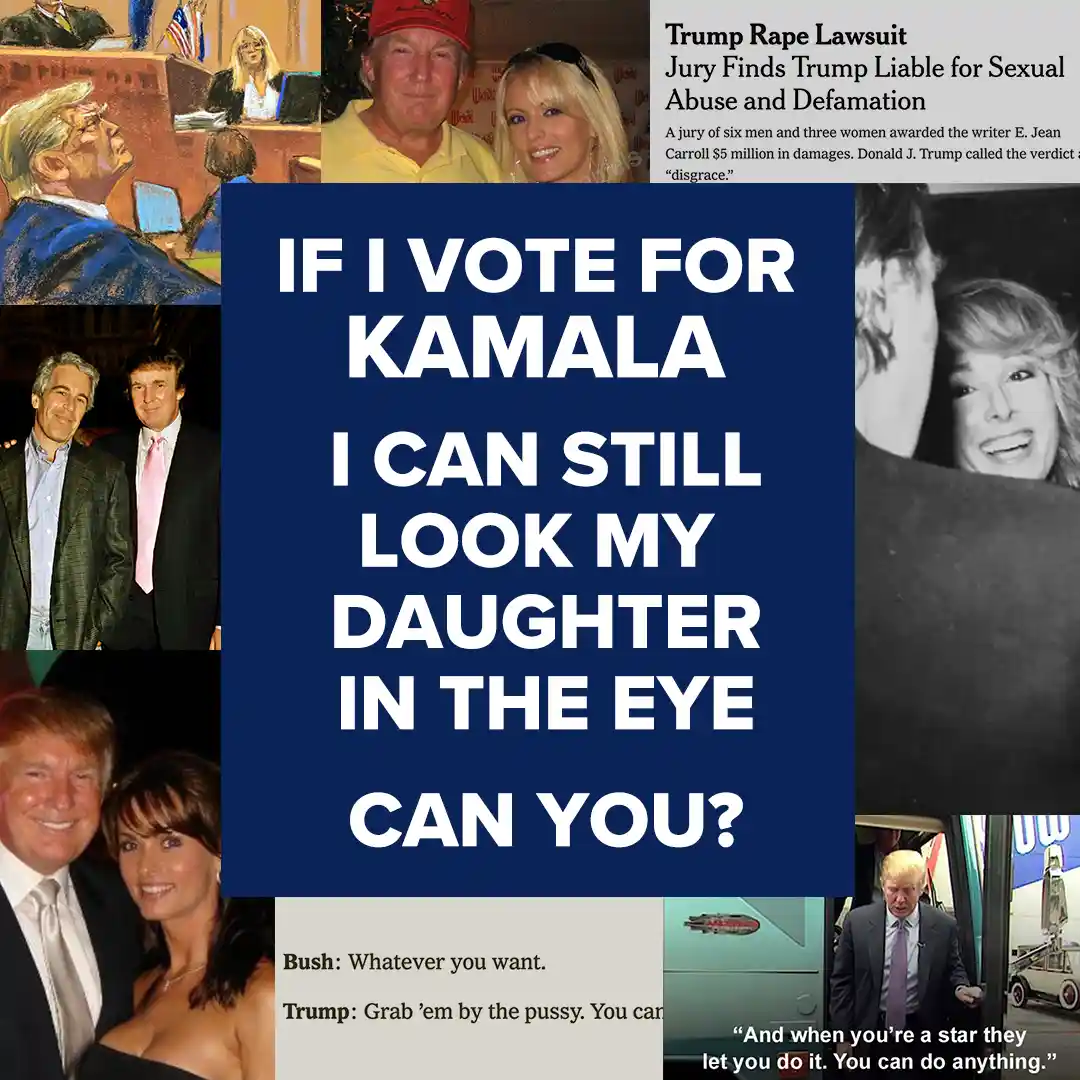 A collage of images featuring Donald Trump with various women, a courtroom sketch, and text snippets about a Trump rape…