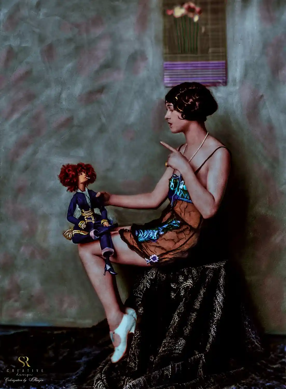 A Glimpse into the Past: Ziegfeld Follies Dancer Captured by Alfred Cheney Johnston in 1920, Colorized by Sergey V. Rauzin in 2023