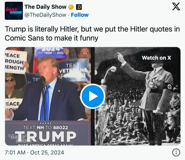It Definitely Sounds Familiar: 'The Daily Show' Compares Trump to Hitler with Side-by-Side Speech Clips