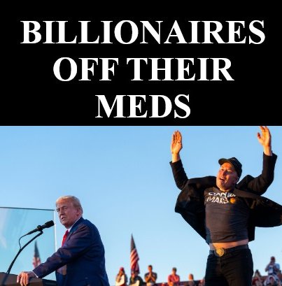 A split image shows Donald Trump at a podium on the left and a man in a 'Circus Mars' shirt with arms raised on the right…