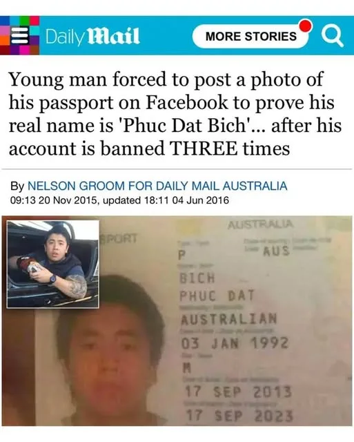 A screenshot of a Daily Mail Australia news article from 2015 shows a young man with tattoos holding a drink in a car…