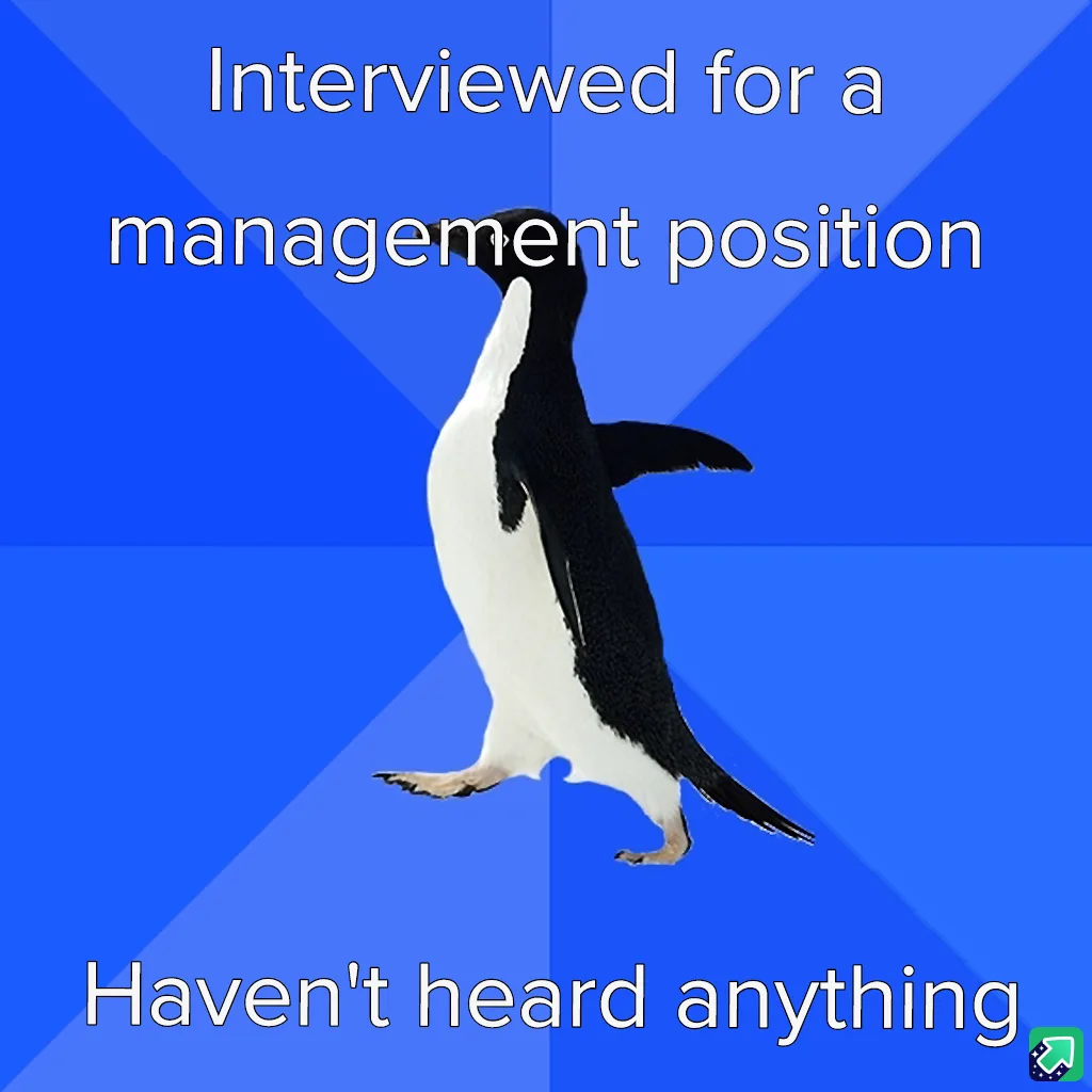 A black-and-white penguin stands upright on a blue background with diagonal light rays. The text at the top reads…