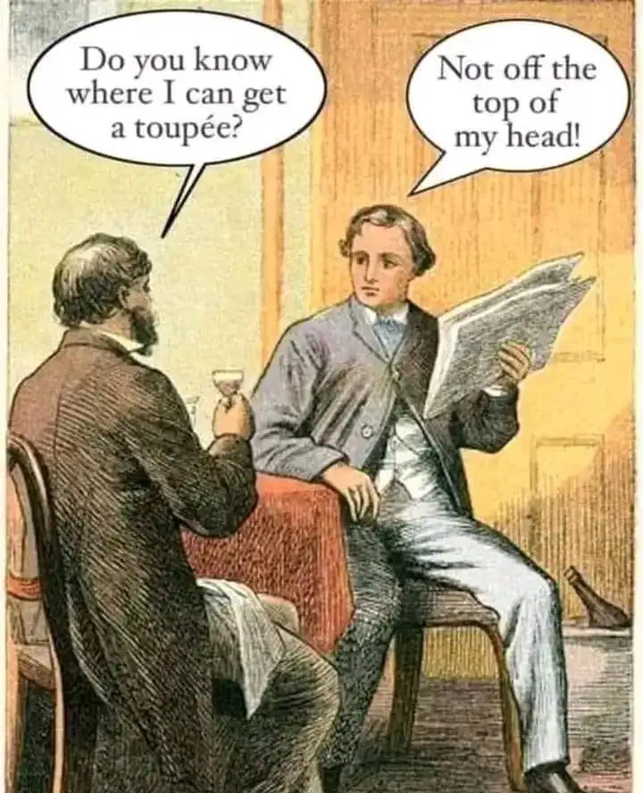 An old-fashioned illustration shows two men in 19th-century attire seated at a table. The man on the left, seen from behind…