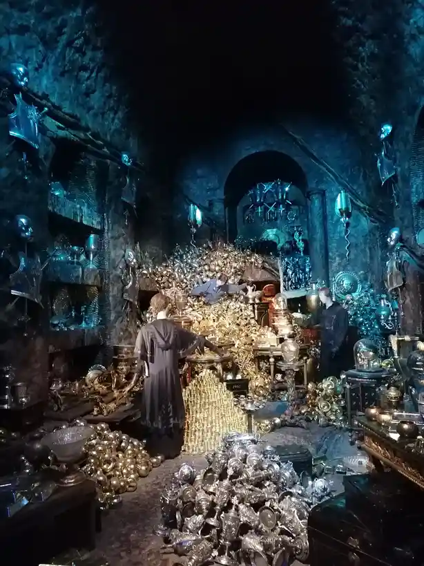 Exploring the magical Gringotts Vaults at Harry Potter Studios.