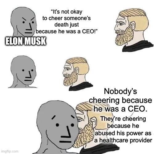 The image shows a three-panel meme format with a gray, emotionless face and a bearded man with blonde hair. In the top…