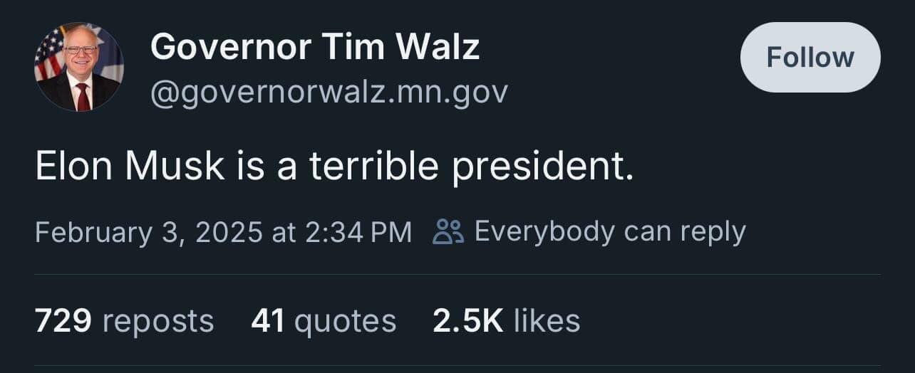 A screenshot of a fictional tweet from the official Twitter account of Governor Tim Walz (@governorwalz.mn.gov), dated…