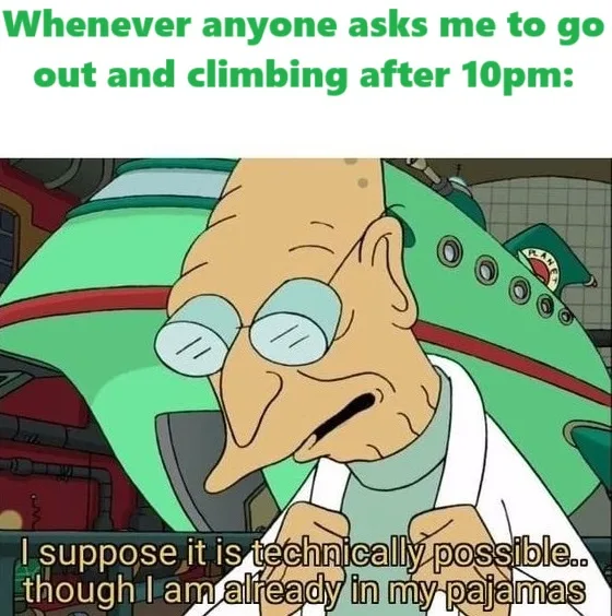 The image shows the animated character Professor Farnsworth from Futurama, looking weary and unenthusiastic. He is wearing…