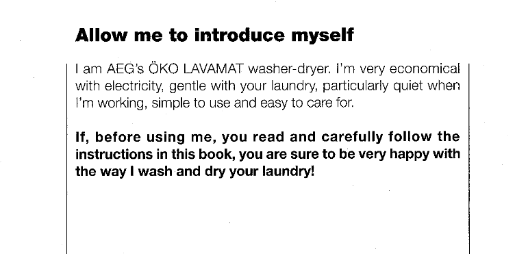 The image displays a text block mimicking a product introduction, with the heading 'Allow me to introduce myself' followed…