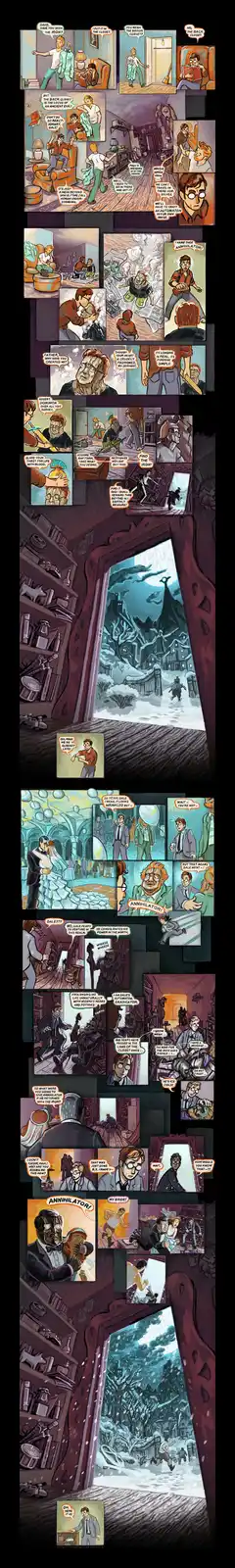 A comic strip depicts two men, Dale and Paul, trying to find a mysterious 'iron' in a cluttered room. They create an…
