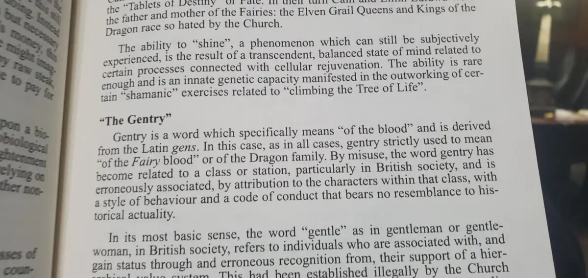 A close-up photo of a book page with black text on white paper, showing a section titled 'The Gentry' that defines the term…