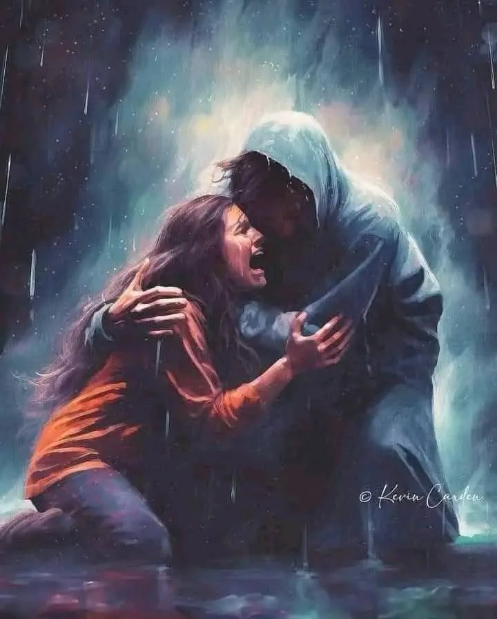 In the Midst of the Storm: Jesus Embraces a Woman