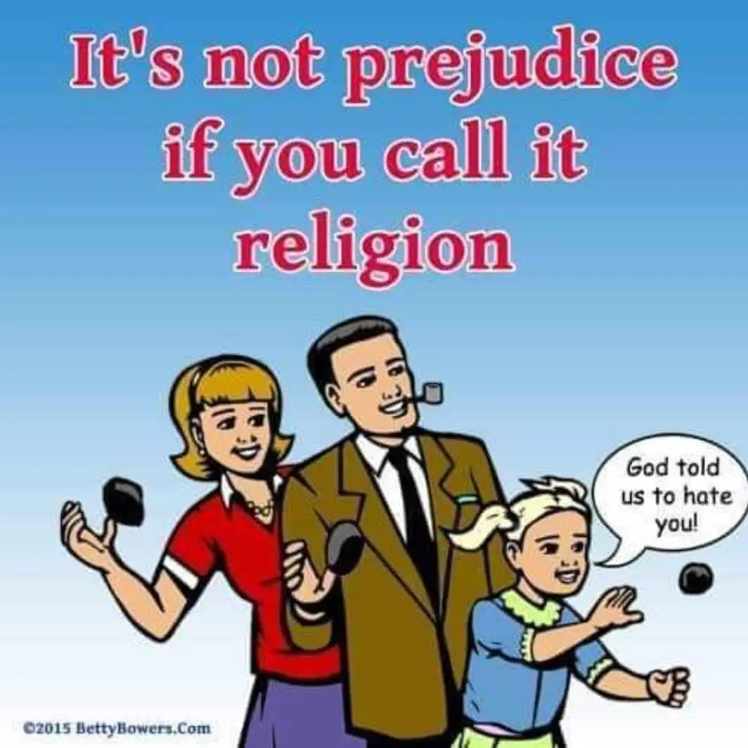 A cartoon family of three—a man in a brown suit with a pipe, a woman in a red shirt, and a child in a blue shirt—stand…